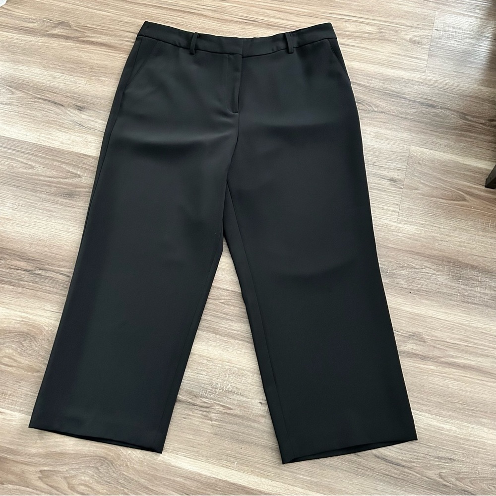 TALBOTS Black Ankle Straight Leg Slacks Women Size 14